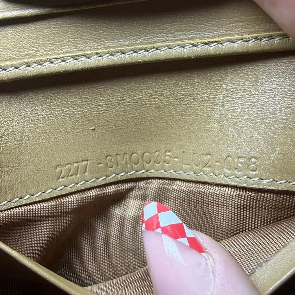 Beige Fendi Zucchino monogram canvas and leather bifold wallet